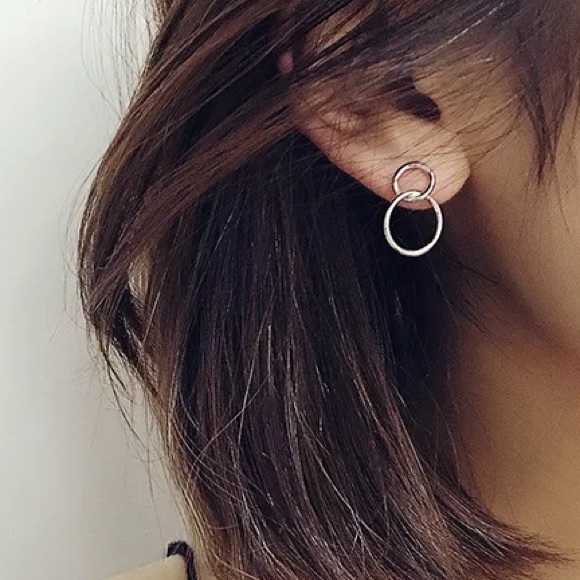🔘Insta double circle gold / silver earrings - Picture 9 of 9